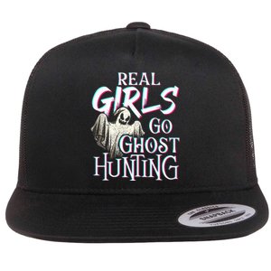 Real Go Ghost Hunting Paranormal Halloween Activity Flat Bill Trucker Hat