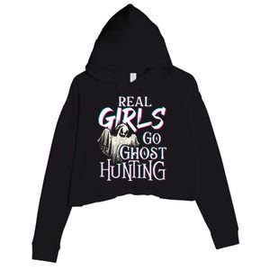 Real Go Ghost Hunting Paranormal Halloween Activity Crop Fleece Hoodie