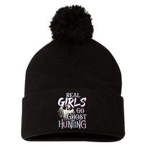 Real Go Ghost Hunting Paranormal Halloween Activity Pom Pom 12in Knit Beanie