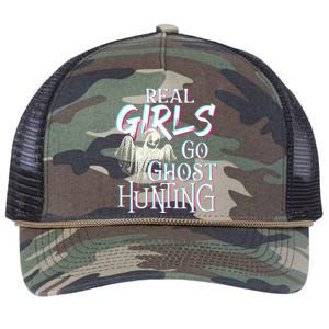 Real Go Ghost Hunting Paranormal Halloween Activity Retro Rope Trucker Hat Cap