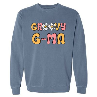 Retro Groovy Gma Grandma Hippie Family Matching Mothers Day Garment-Dyed Sweatshirt