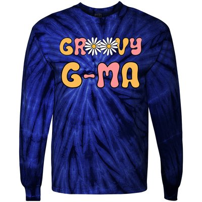 Retro Groovy Gma Grandma Hippie Family Matching Mothers Day Tie-Dye Long Sleeve Shirt