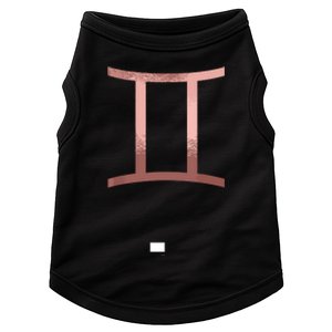 Rose Gold Gemini Twins Symbol Zodiac Star Sign Doggie Tank