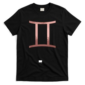 Rose Gold Gemini Twins Symbol Zodiac Star Sign T-Shirt