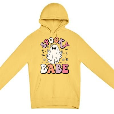 Retro Groovy Ghost Boo Stay Spooky Babe Halloween Costume Gift Premium Pullover Hoodie