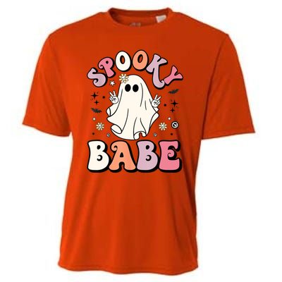 Retro Groovy Ghost Boo Stay Spooky Babe Halloween Costume Gift Cooling Performance Crew T-Shirt