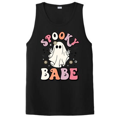 Retro Groovy Ghost Boo Stay Spooky Babe Halloween Costume Gift PosiCharge Competitor Tank