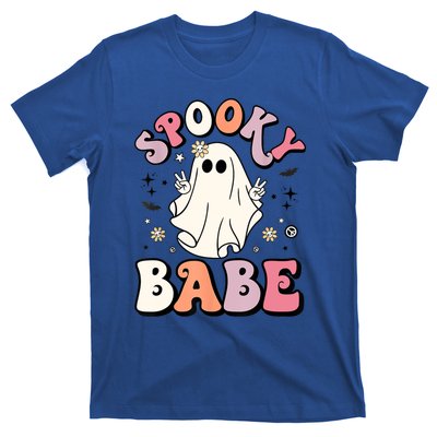 Retro Groovy Ghost Boo Stay Spooky Babe Halloween Costume Gift T-Shirt