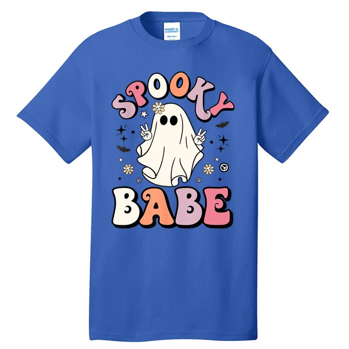 Retro Groovy Ghost Boo Stay Spooky Babe Halloween Costume Gift Tall T-Shirt