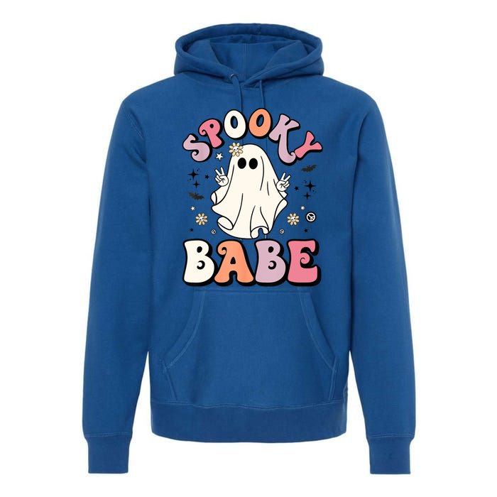 Retro Groovy Ghost Boo Stay Spooky Babe Halloween Costume Gift Premium Hoodie