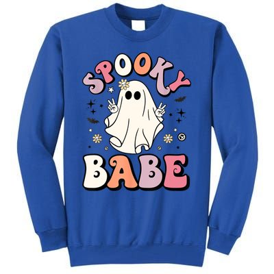 Retro Groovy Ghost Boo Stay Spooky Babe Halloween Costume Gift Tall Sweatshirt