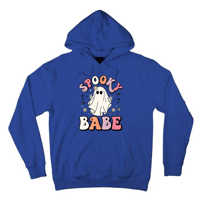 Retro Groovy Ghost Boo Stay Spooky Babe Halloween Costume Gift Tall Hoodie