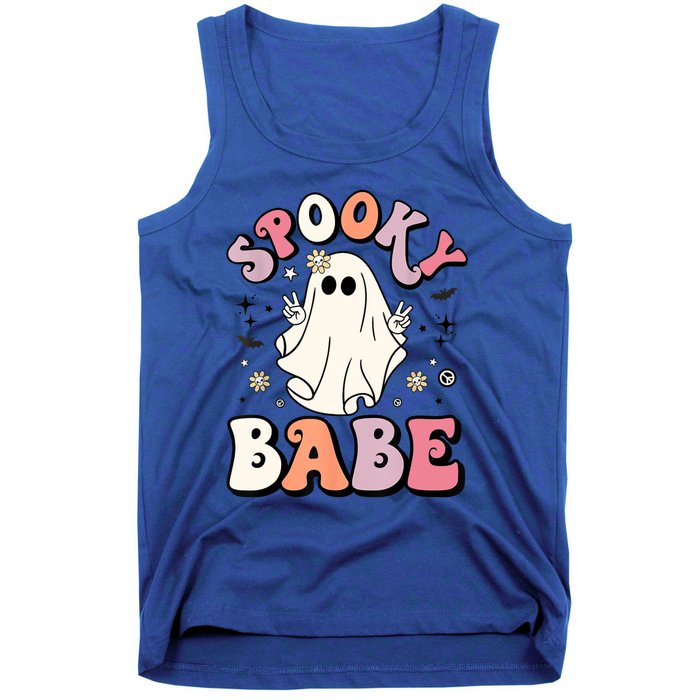 Retro Groovy Ghost Boo Stay Spooky Babe Halloween Costume Gift Tank Top