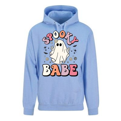 Retro Groovy Ghost Boo Stay Spooky Babe Halloween Costume Gift Unisex Surf Hoodie