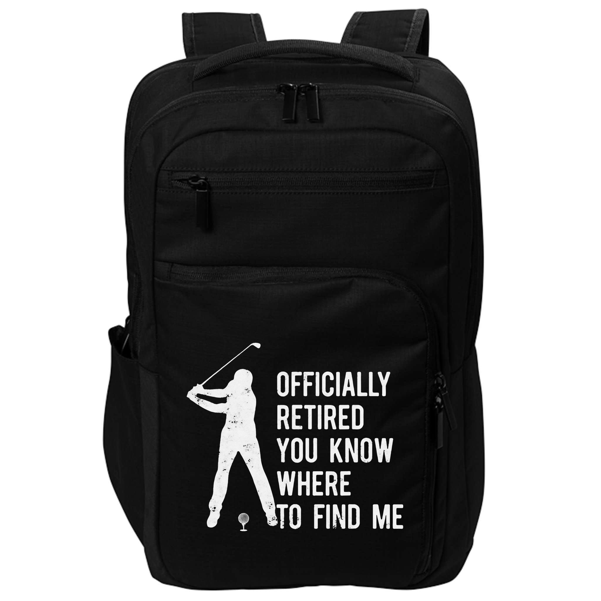 Retired Golf Gift Retirement Party Retiring Golfing Impact Tech Backpack