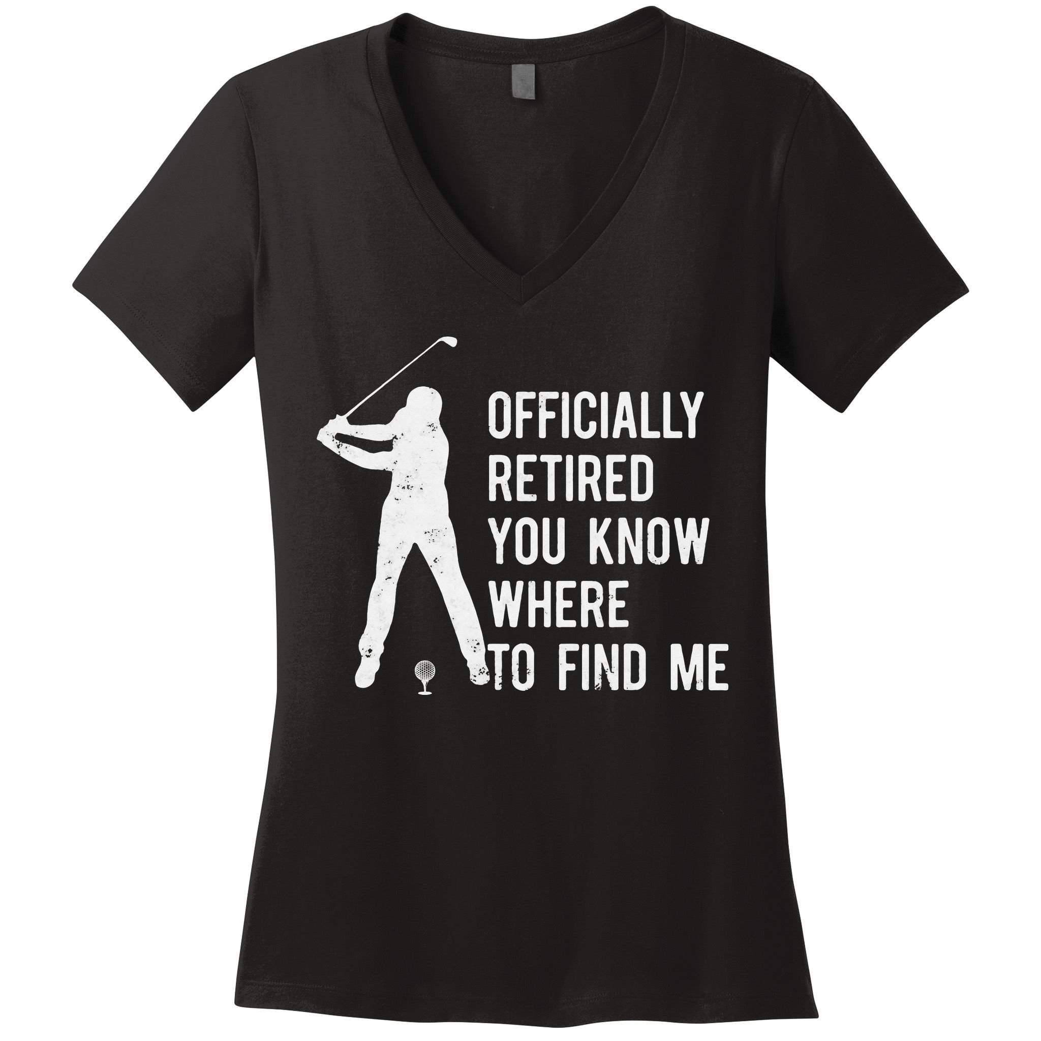 Retired Golf Gift Retirement Party Retiring Golfing Women's V-Neck T-Shirt