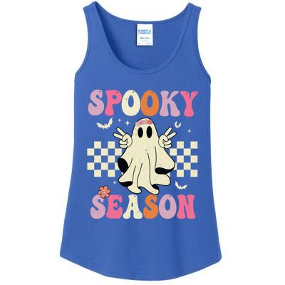 Retro Groovy Ghost Spooky Season Ghost Boo Halloween Costume Cute Gift Ladies Essential Tank