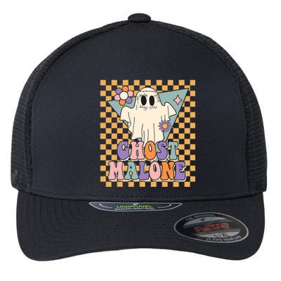 Retro Groovy Ghost Malone Funny Cute For Halloween Costume Flexfit Unipanel Trucker Cap