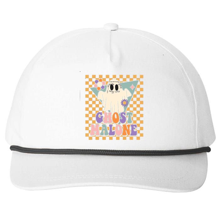 Retro Groovy Ghost Malone Funny Cute For Halloween Costume Snapback Five-Panel Rope Hat