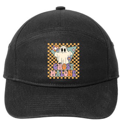 Retro Groovy Ghost Malone Funny Cute For Halloween Costume 7-Panel Snapback Hat