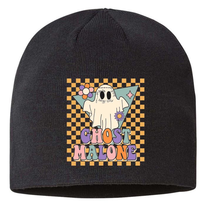 Retro Groovy Ghost Malone Funny Cute For Halloween Costume Sustainable Beanie