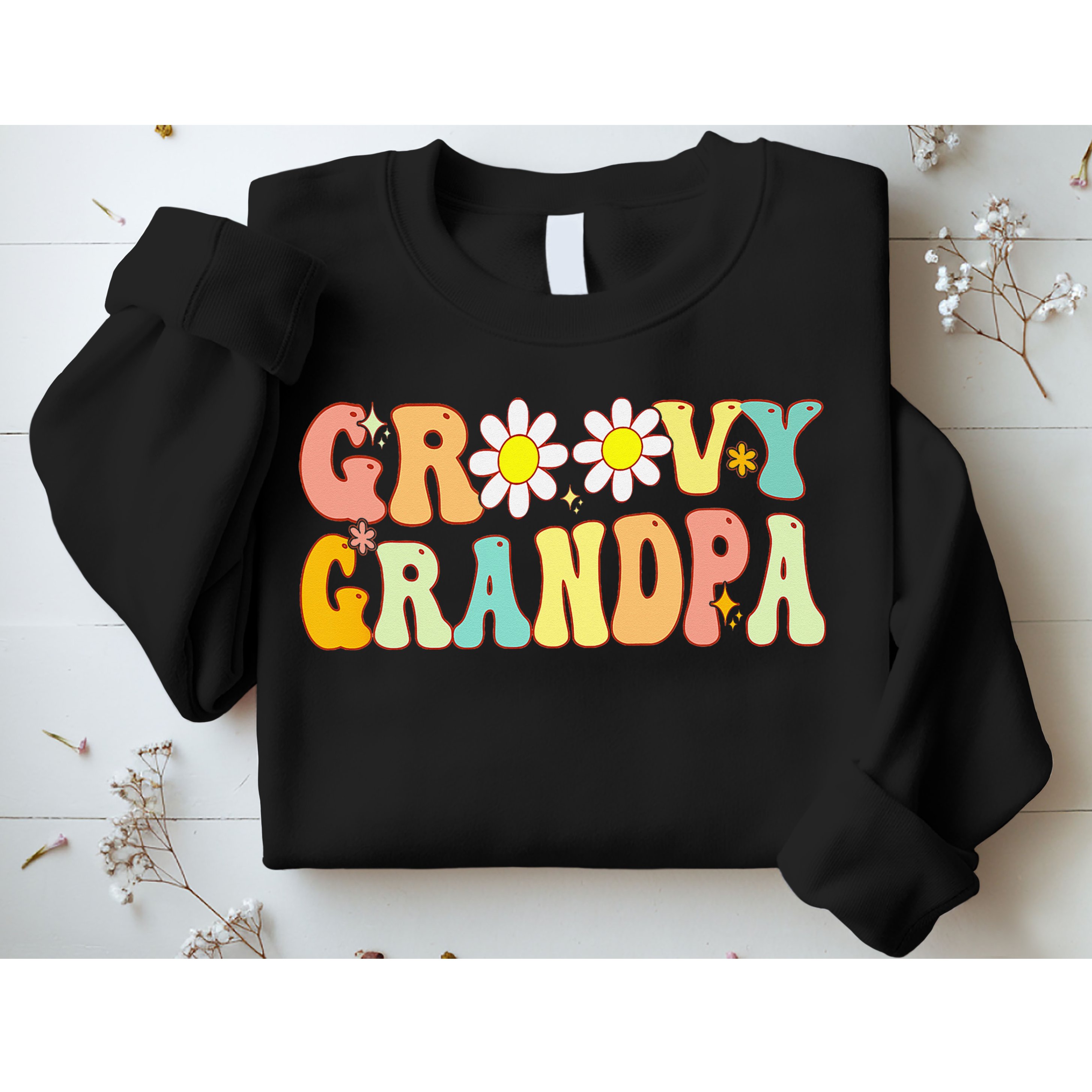 Retro Groovy Grandpa Birthday Matching Family Father's Day Sweatshirt