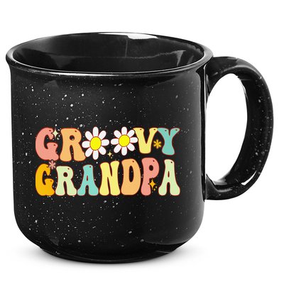 Retro Groovy Grandpa Birthday Matching Family Father's Day 15oz Campfire Ceramic Mug