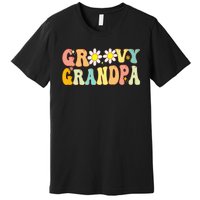 Retro Groovy Grandpa Birthday Matching Family Father's Day Premium T-Shirt