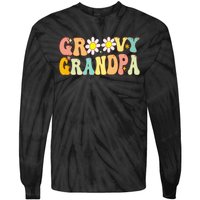 Retro Groovy Grandpa Birthday Matching Family Father's Day Tie-Dye Long Sleeve Shirt