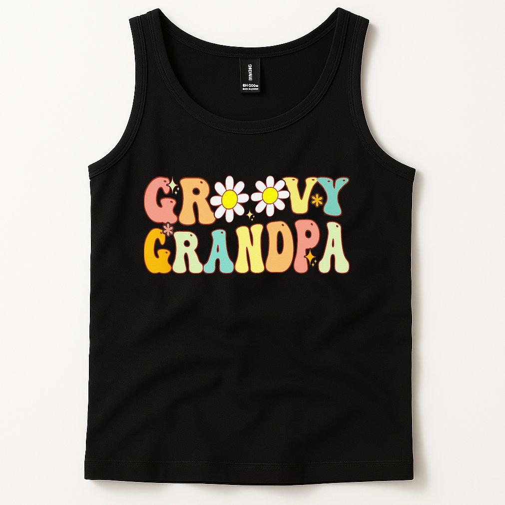 Retro Groovy Grandpa Birthday Matching Family Father's Day Tank Top