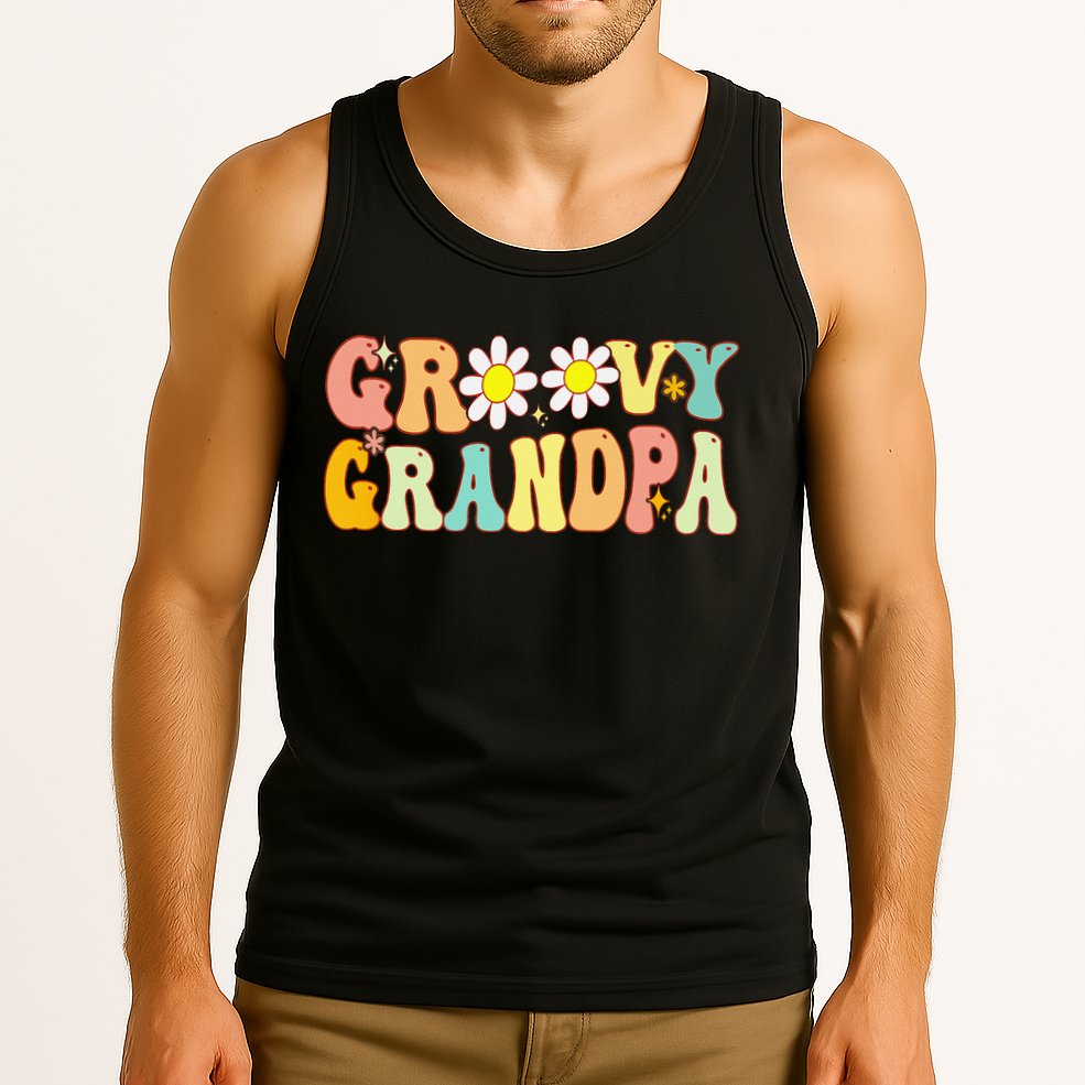 Retro Groovy Grandpa Birthday Matching Family Father's Day Tank Top