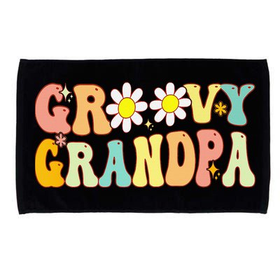 Retro Groovy Grandpa Birthday Matching Family Father's Day Microfiber Hand Towel