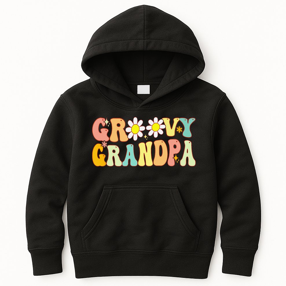 Retro Groovy Grandpa Birthday Matching Family Father's Day Kids Hoodie