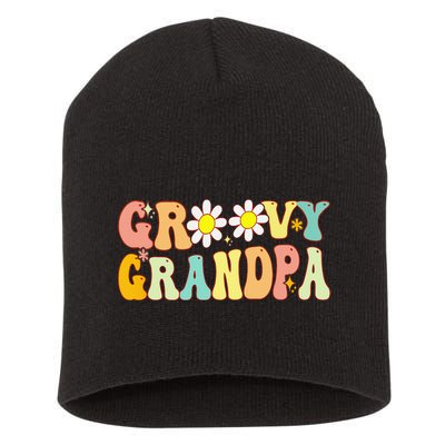 Retro Groovy Grandpa Birthday Matching Family Father's Day Short Acrylic Beanie