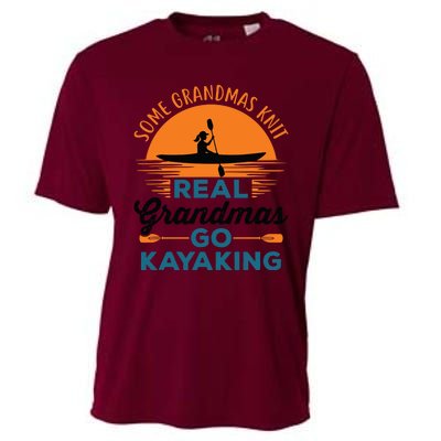 Real Grandmas Go Kayaking Yak Kayak Canoe Kayaker Cooling Performance Crew T-Shirt