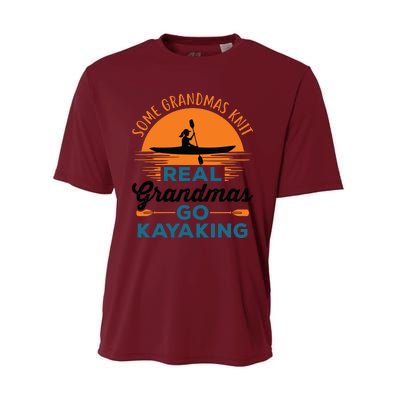 Real Grandmas Go Kayaking Yak Kayak Canoe Kayaker Performance Sprint T-Shirt