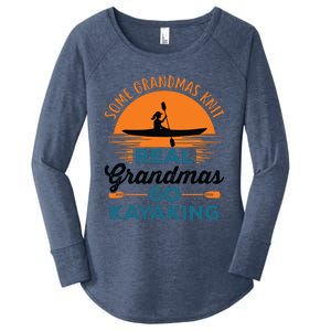 Real Grandmas Go Kayaking Yak Kayak Canoe Kayaker Women's Perfect Tri Tunic Long Sleeve Shirt