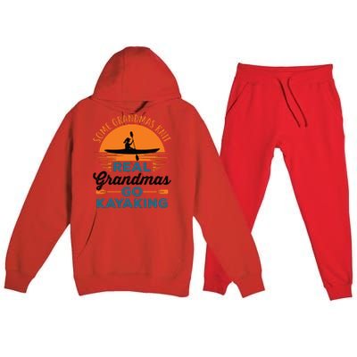 Real Grandmas Go Kayaking Yak Kayak Canoe Kayaker Premium Hooded Sweatsuit Set