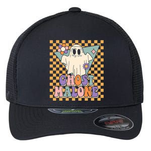 Retro Groovy Ghost Malone Funny Cute For Halloween Costume Flexfit Unipanel Trucker Cap