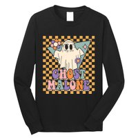 Retro Groovy Ghost Malone Funny Cute For Halloween Costume Long Sleeve Shirt