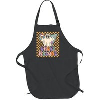 Retro Groovy Ghost Malone Funny Cute For Halloween Costume Full-Length Apron With Pockets