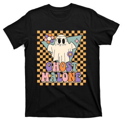 Retro Groovy Ghost Malone Funny Cute For Halloween Costume T-Shirt