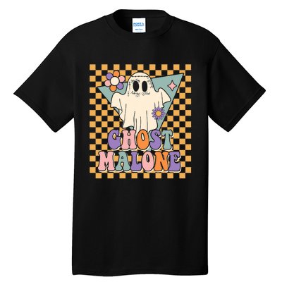 Retro Groovy Ghost Malone Funny Cute For Halloween Costume Tall T-Shirt