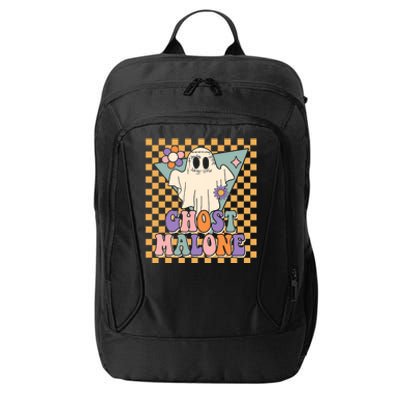 Retro Groovy Ghost Malone Funny Cute For Halloween Costume City Backpack