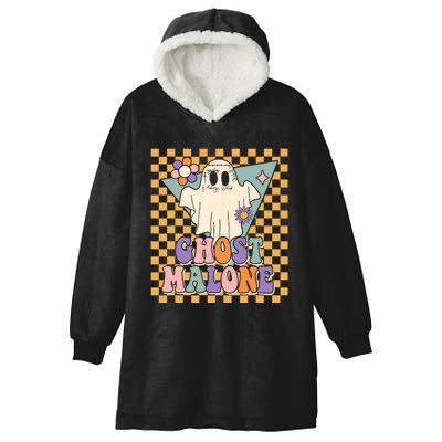 Retro Groovy Ghost Malone Funny Cute For Halloween Costume Hooded Wearable Blanket