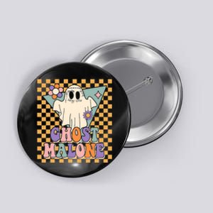 Retro Groovy Ghost Malone Funny Cute For Halloween Costume Button