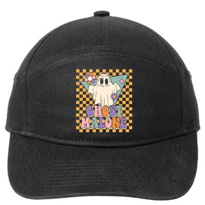 Retro Groovy Ghost Malone Funny Cute For Halloween Costume 7-Panel Snapback Hat