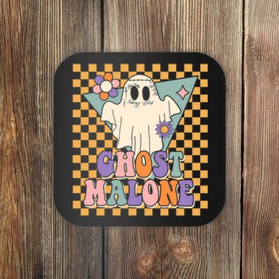 Retro Groovy Ghost Malone Funny Cute For Halloween Costume Coaster