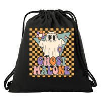 Retro Groovy Ghost Malone Funny Cute For Halloween Costume Drawstring Bag