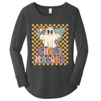 Retro Groovy Ghost Malone Funny Cute For Halloween Costume Women's Perfect Tri Tunic Long Sleeve Shirt